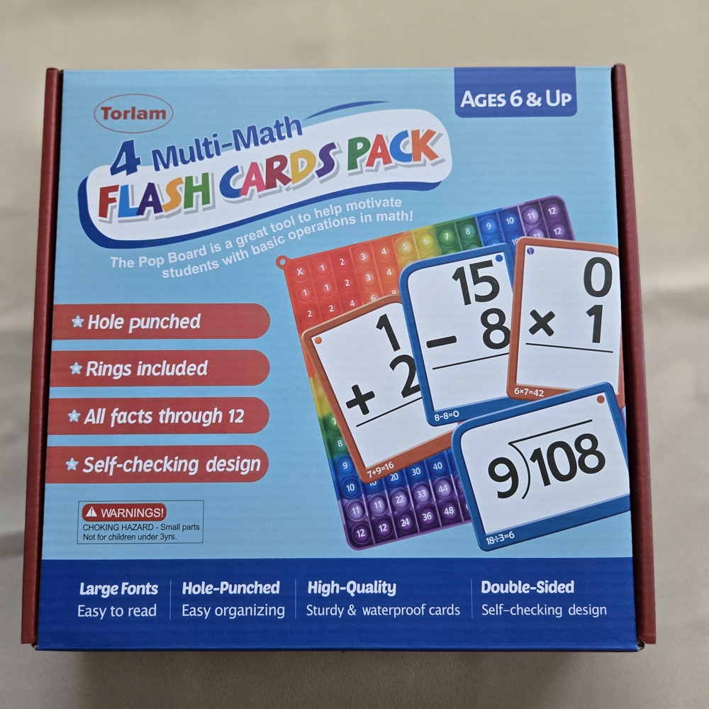Multi-Math Flash Cards Pack - Colorful Learning Toy